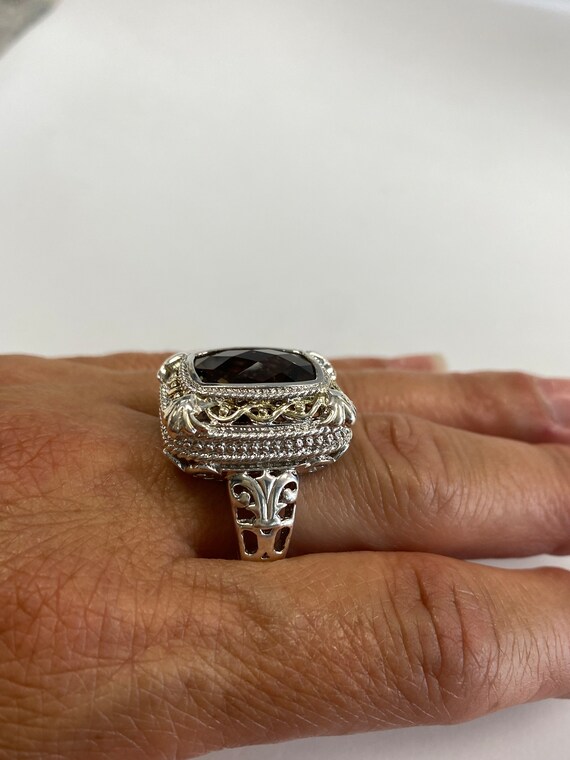 Sterling Silver Smokey Quartz Statement Ring - image 5