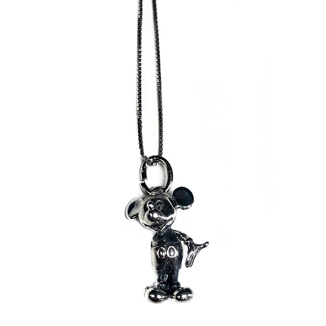 Silver Mickey Mouse Necklace - Etsy