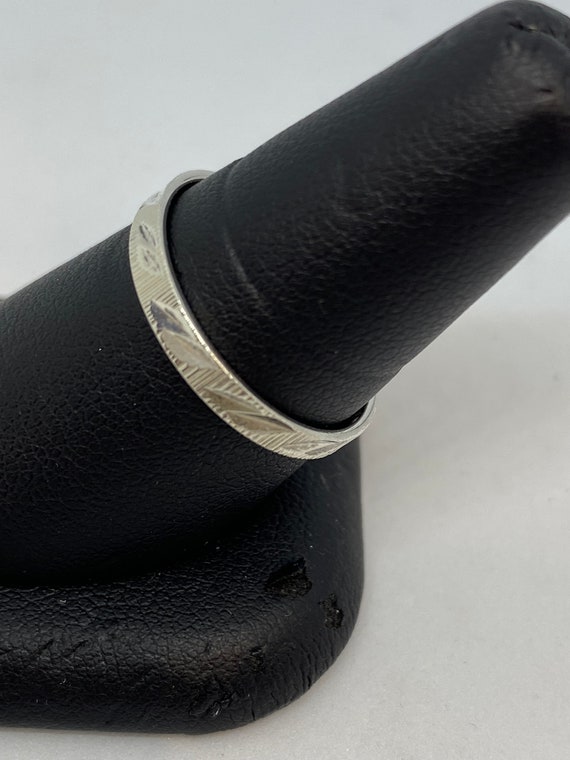 Sterling Silver Etched Ring - image 2