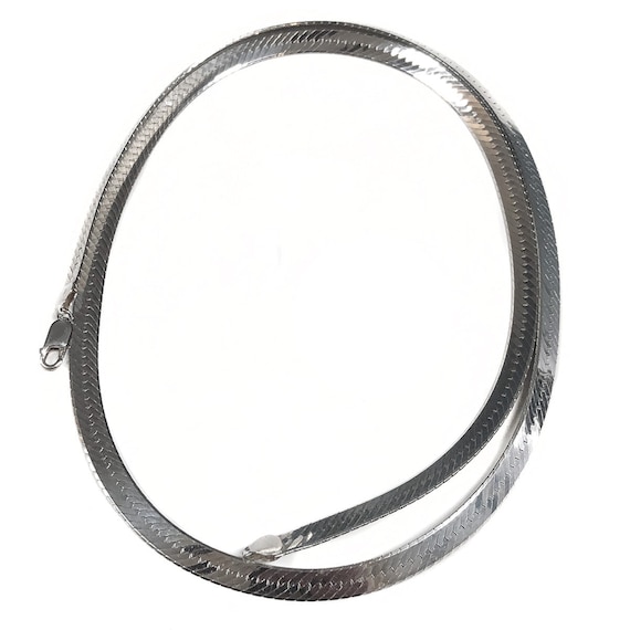Silver Herringbone Necklace - image 2