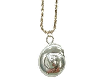 Pure Silver Shell Necklace - Etsy