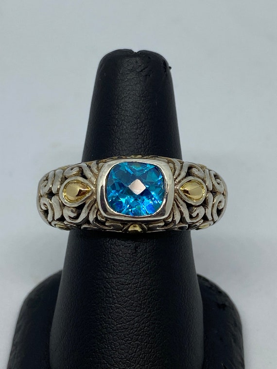 Sarda Sterling Silver And Gold Topaz Ring