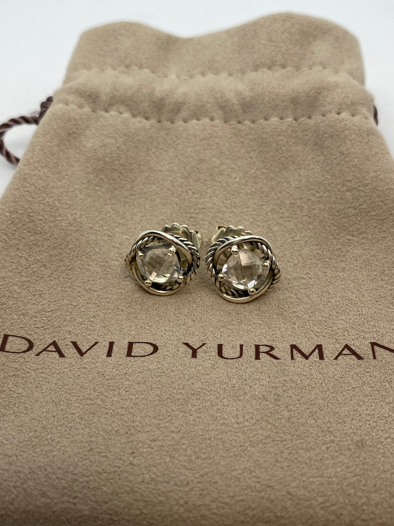 David Yurman Sterling Silver Infinity Topaz Earrings