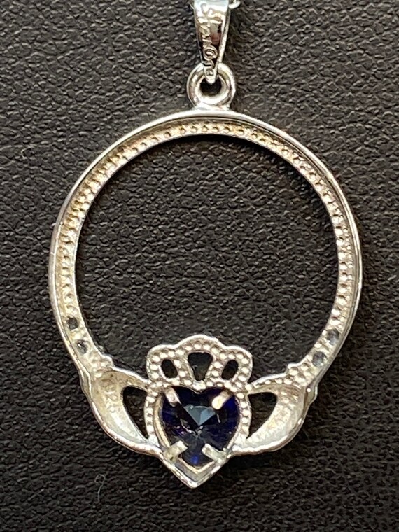 Sterling Silver CZ Heart Center Claddagh Pendant Sterling Silver CZ Heart Center Claddagh Pendant