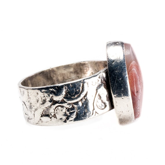 Silver & Agate Handmade Ring - image 3