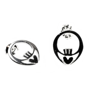 Silver Claddagh Earrings