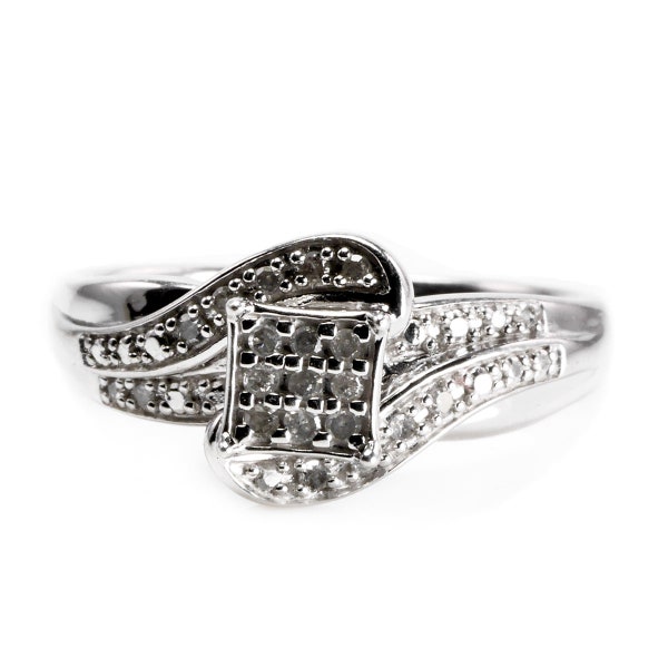 Diamond Chip Ring Etsy