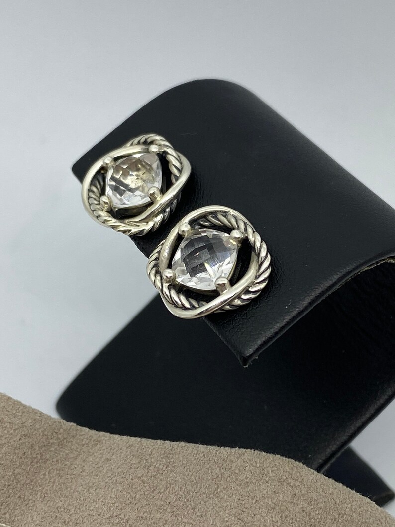 David Yurman Sterling Silver Infinity Topaz Earrings