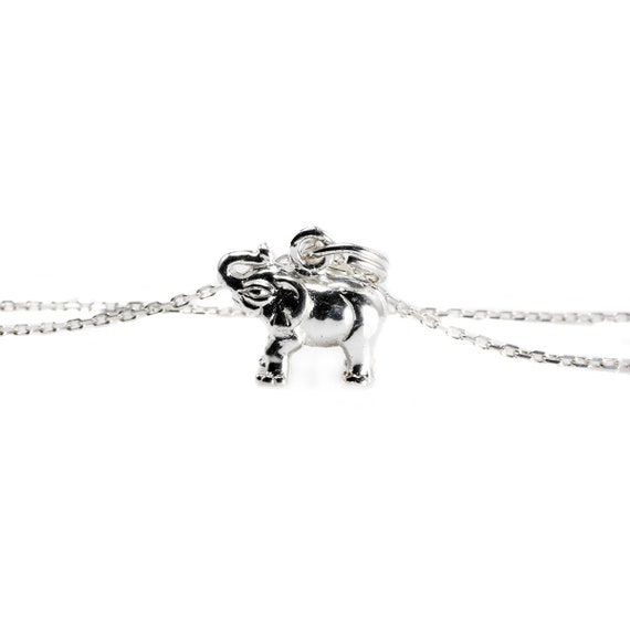 Sterling silver elephant necklace discount