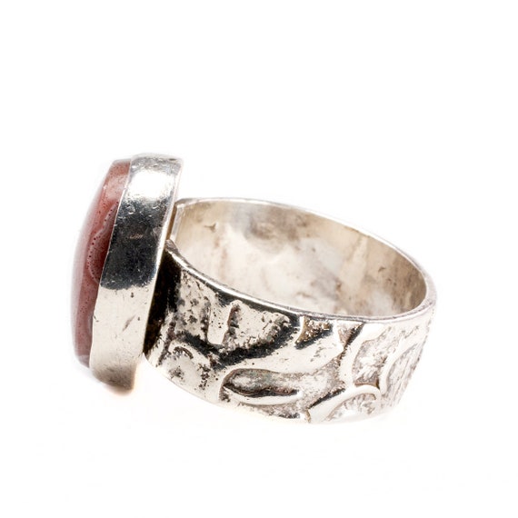 Silver & Agate Handmade Ring - image 2