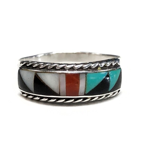 Zuni Silver Inlay Ring