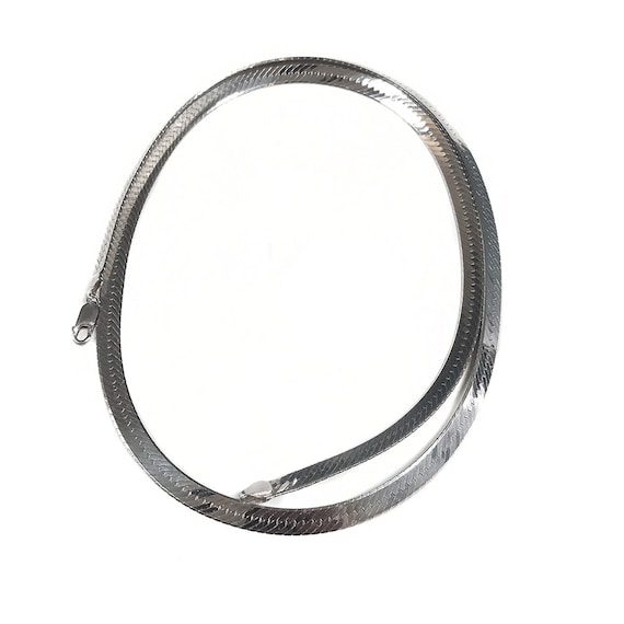 Silver Herringbone Necklace - image 1