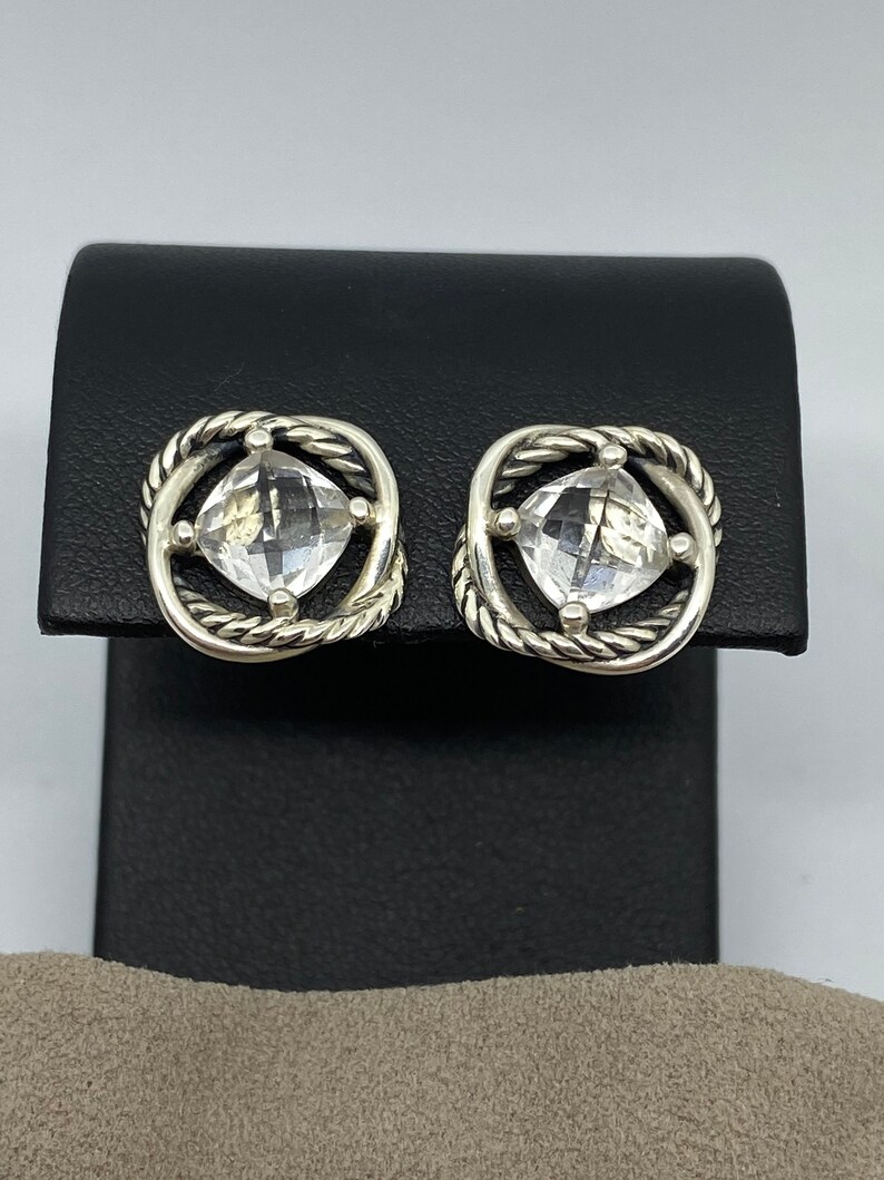 David Yurman Sterling Silver Infinity Topaz Earrings