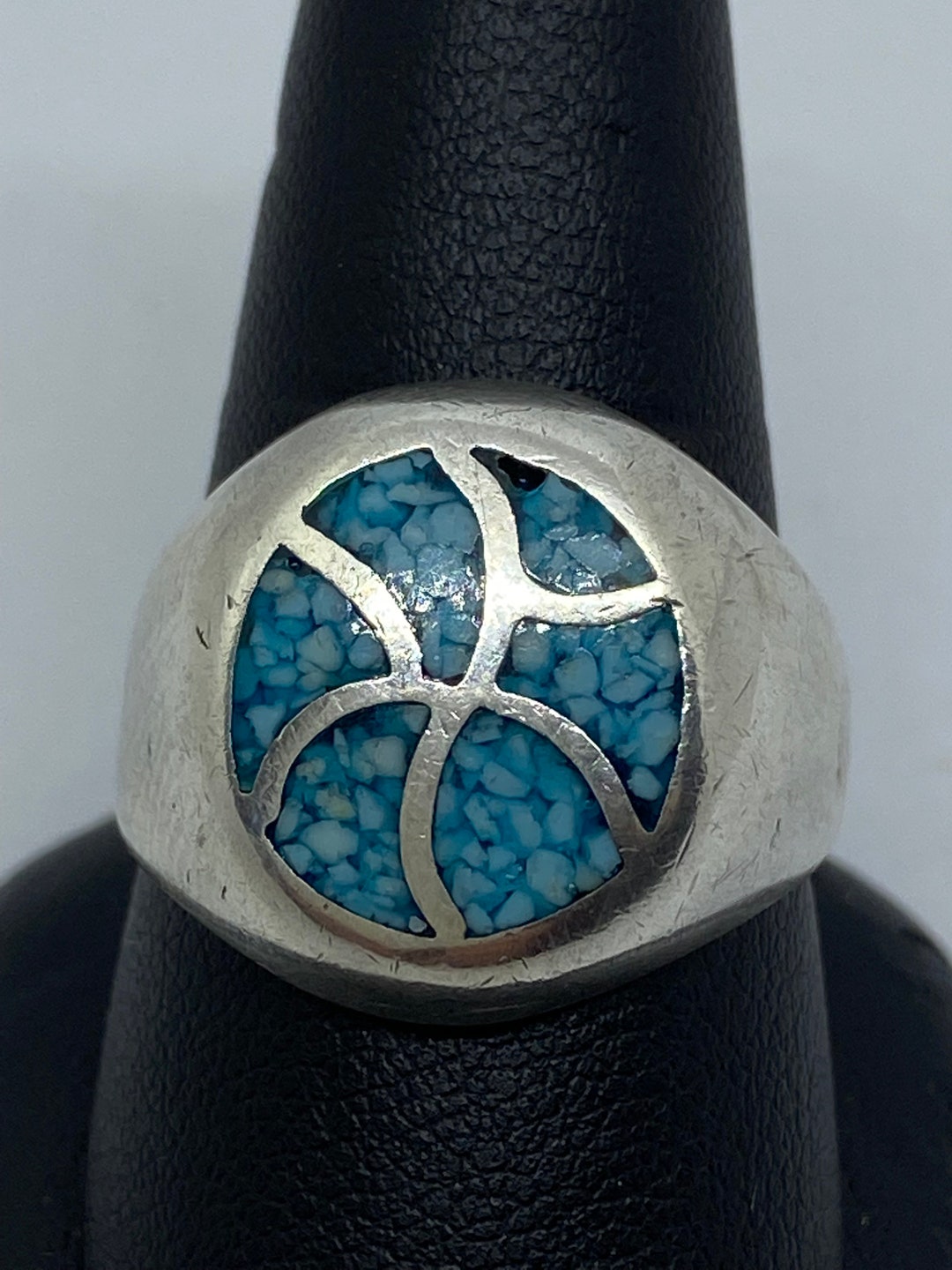 Turqoise Inlay Rings Turquoise Inlay and Sterling Silver Ring - Etsy