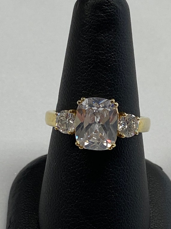 Gold Plated Sterling Silver and Clear Cubic Zircon