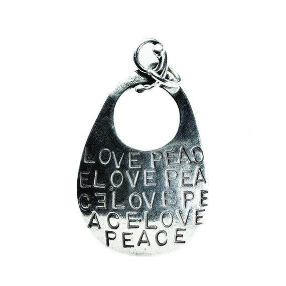 Silver Peace & Love Pendant - image 1