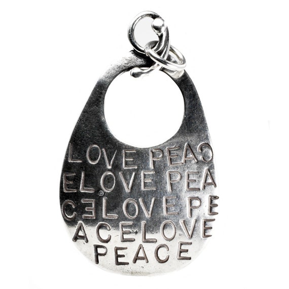 Silver Peace & Love Pendant - image 2