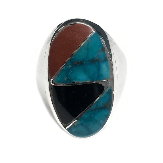Navajo horseshoe silver ring - Gem