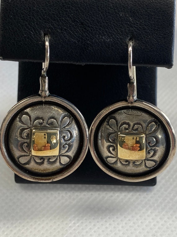 Sterling Silver and Brass Israel Earrings
