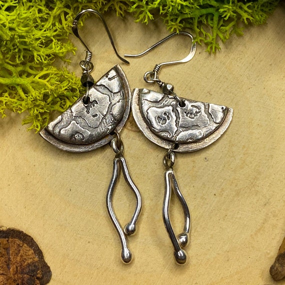 Silver Half Moon Earrings - image 3