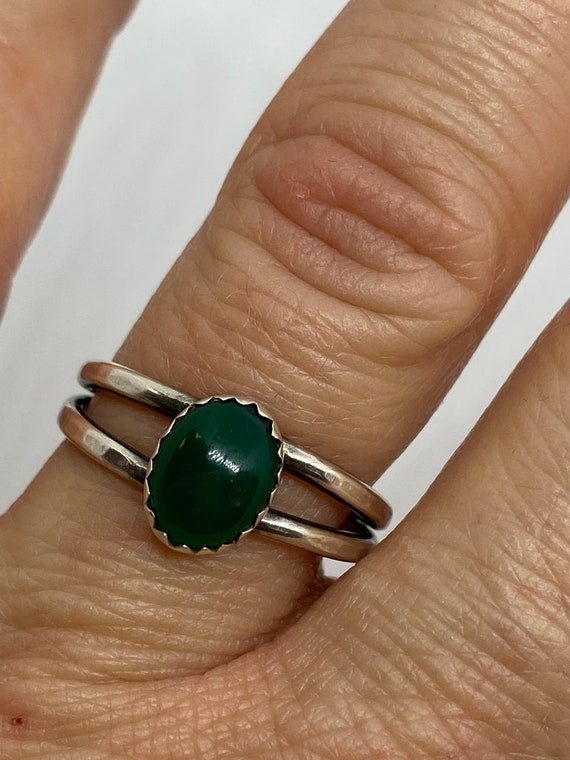 Green Onyx and Sterling Silver Ring