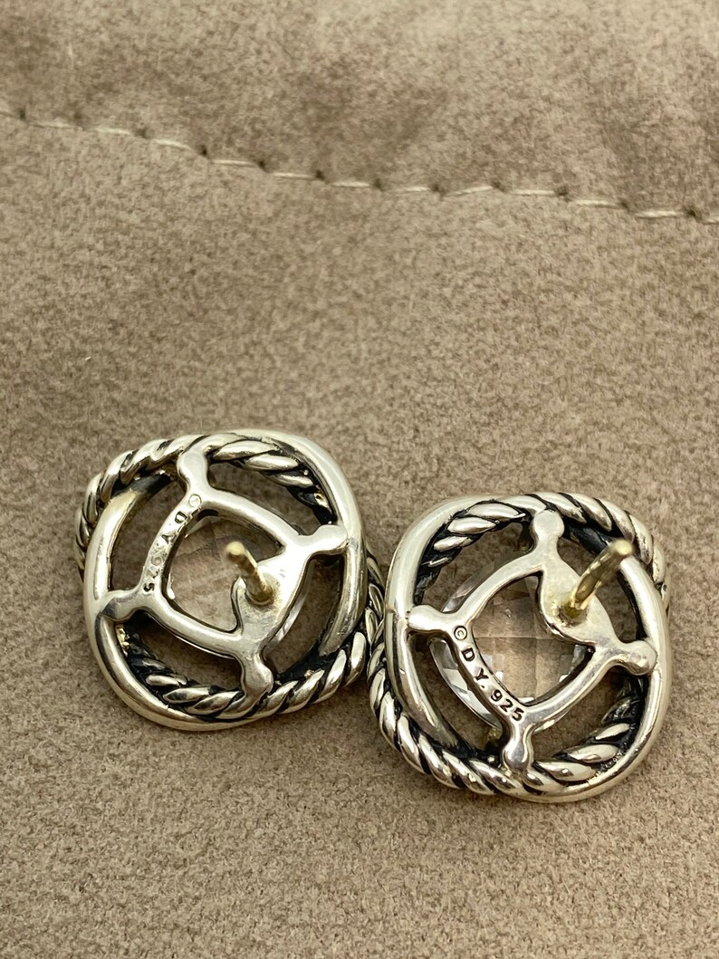 David Yurman Sterling Silver Infinity Topaz Earrings