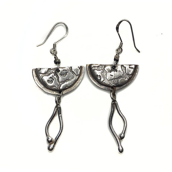 Silver Half Moon Earrings - image 1