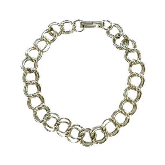 Silver Double Link Bracelet - image 1
