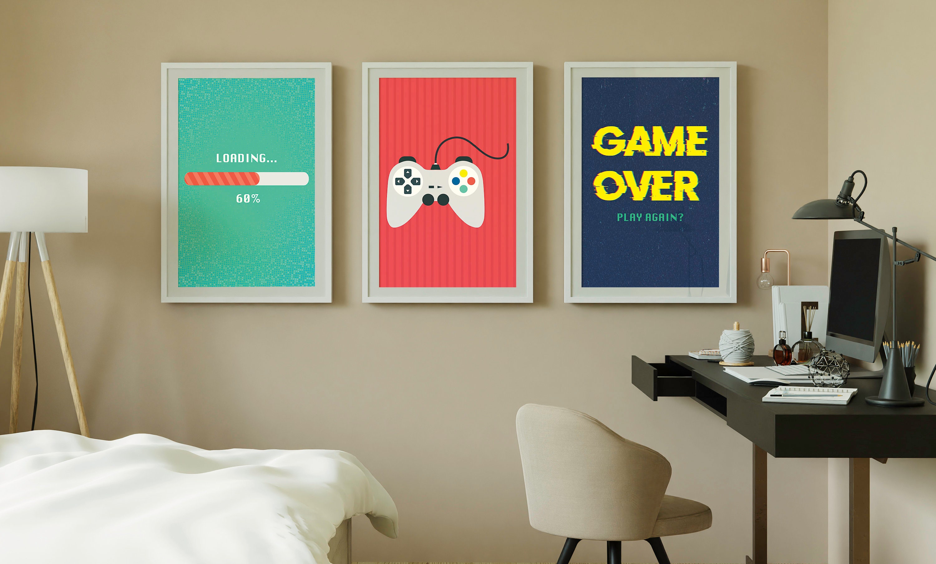 Video Game Wall Art Conjunto de 3 impresiones videoarte Etsy