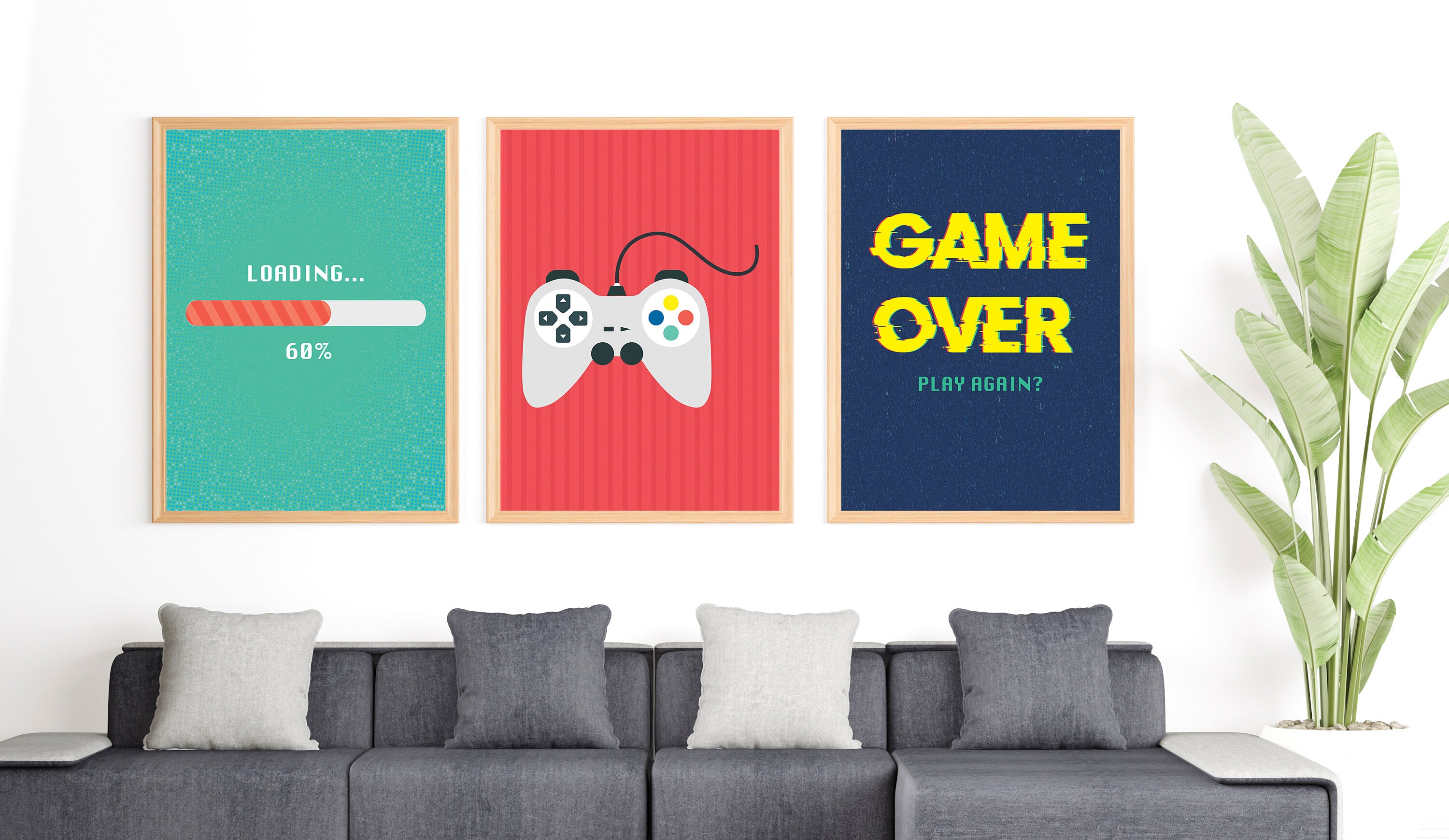 Video Game Wall Art Conjunto de 3 impresiones videoarte Etsy