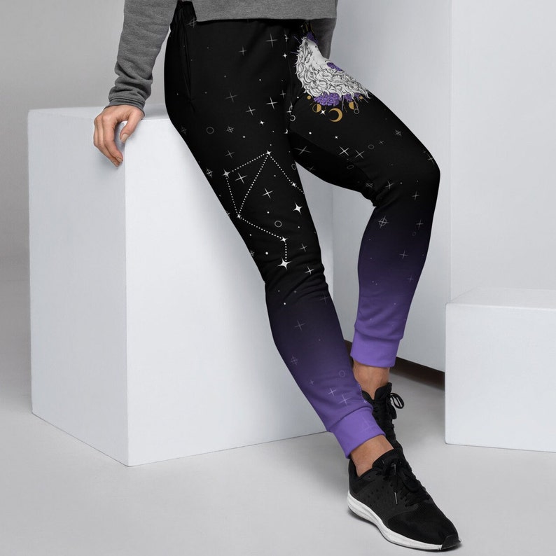 Eco-Friendly Recycled Sweatpants | Artistic Witchy Sweatpants with Borzoi Art | Women's Joggers