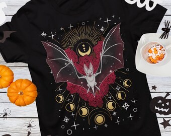 Maglietta unisex Goth Bat / Witchy Halloween Vampire Bat