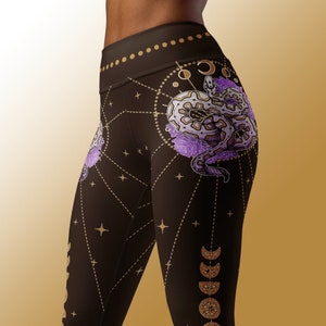 Ball Python Leggings Witchy Yoga Pants Meditation Boho Hippy Yoga Leggings