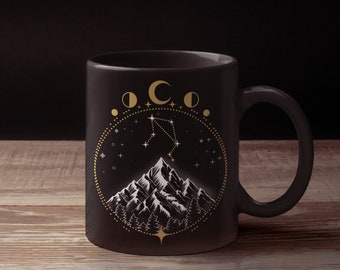 Tasse Balance Unique Constellation Art Horoscope Zodiaque Noir Brillant Tasse