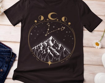 Chemise Poissons Horoscope Unique Art Constellation du Zodiaque Boho Hippie T-shirt unisexe
