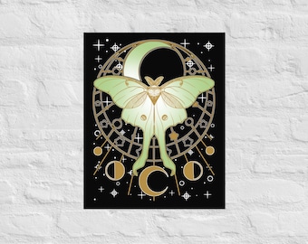 Luna Moth Wandbild - Premium Witchy Whimisgoth Luna Moth Art Poster