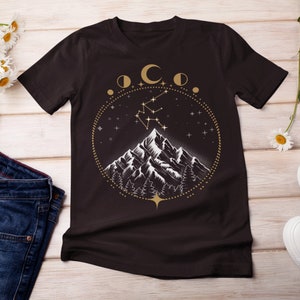 Aquarius Shirt Unique Horoscope Art Zodiac Constellation Boho Hippie Unisex t-shirt