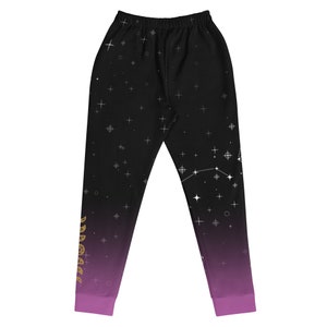 Eco-Friendly Recycled Sweatpants | Artistic Witchy Sweatpants with Hand-Drawn Floral Hummingbird Art | Women's Joggers