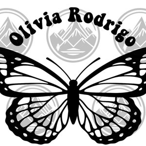 Olivia Rodrigo Butterfly Design PNG Digital File image 2