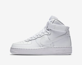 high top all white air force ones