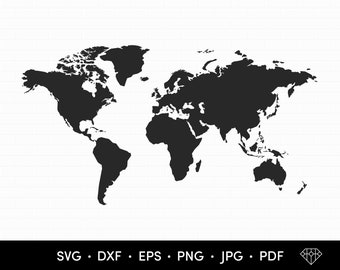 Download World Map Svg Etsy