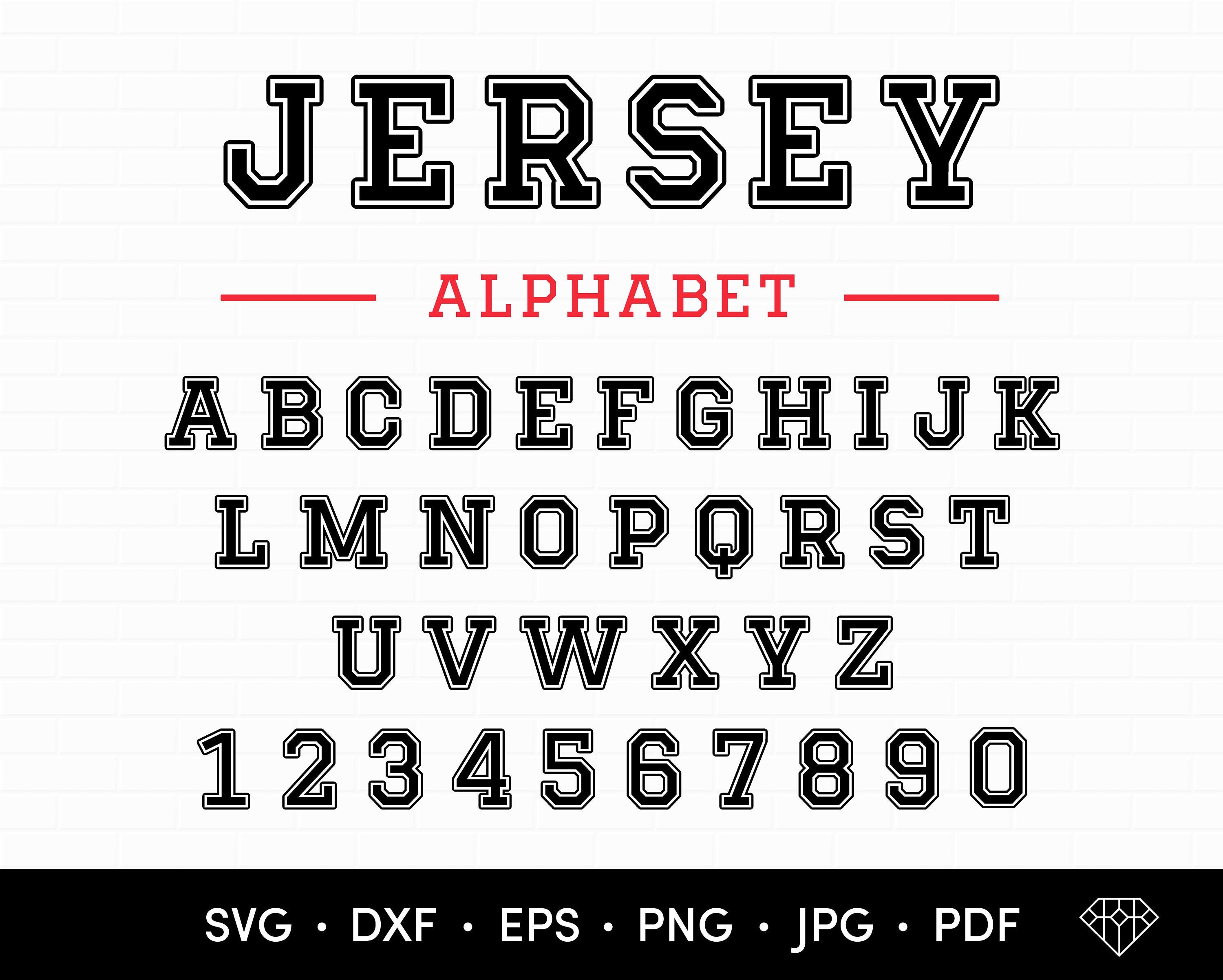 Jersey Letters SVG Jersey Font SVG Jersey Numbers SVG Etsy