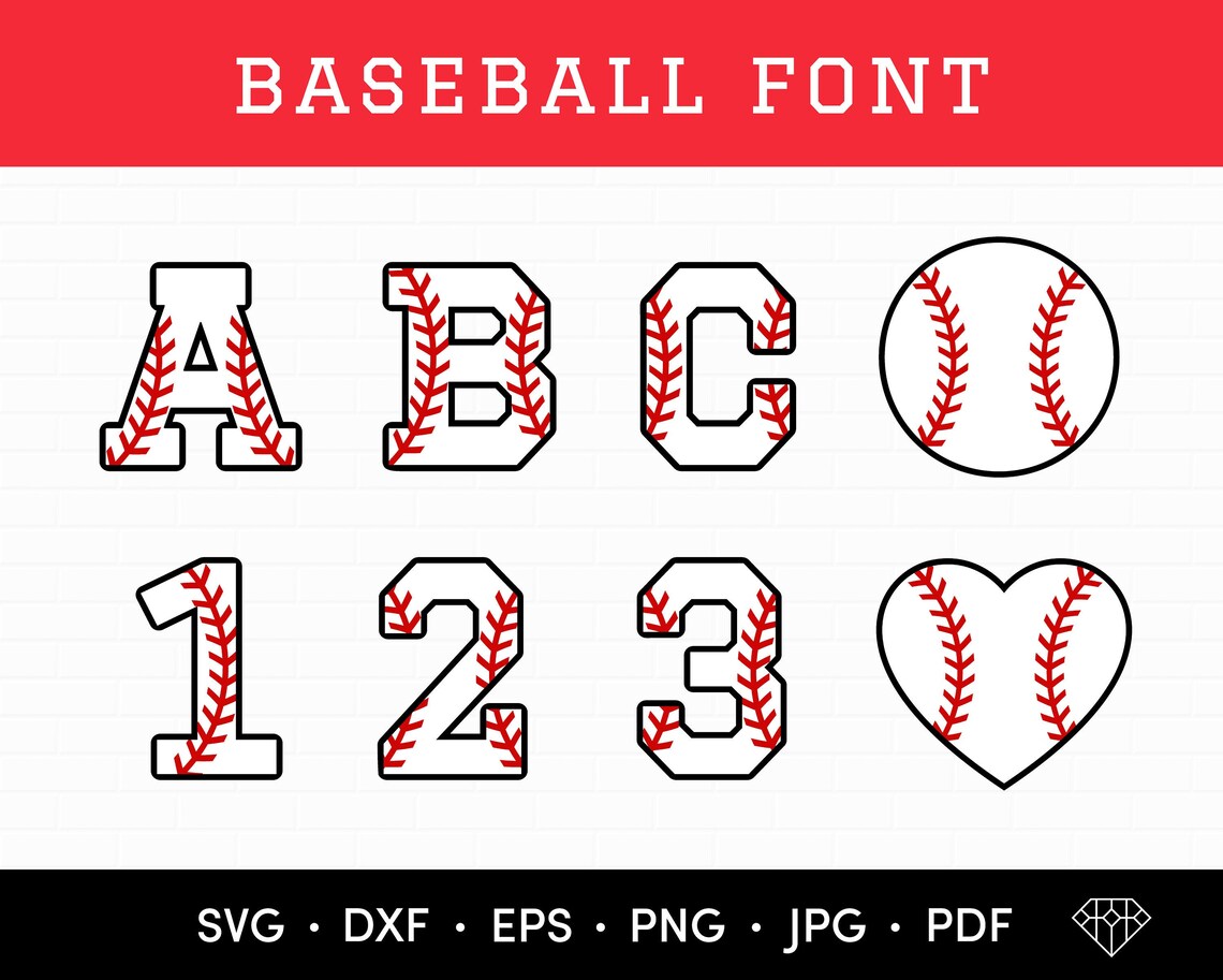 Baseball Letters SVG Baseball Numbers SVG Jersey Letters  Etsy