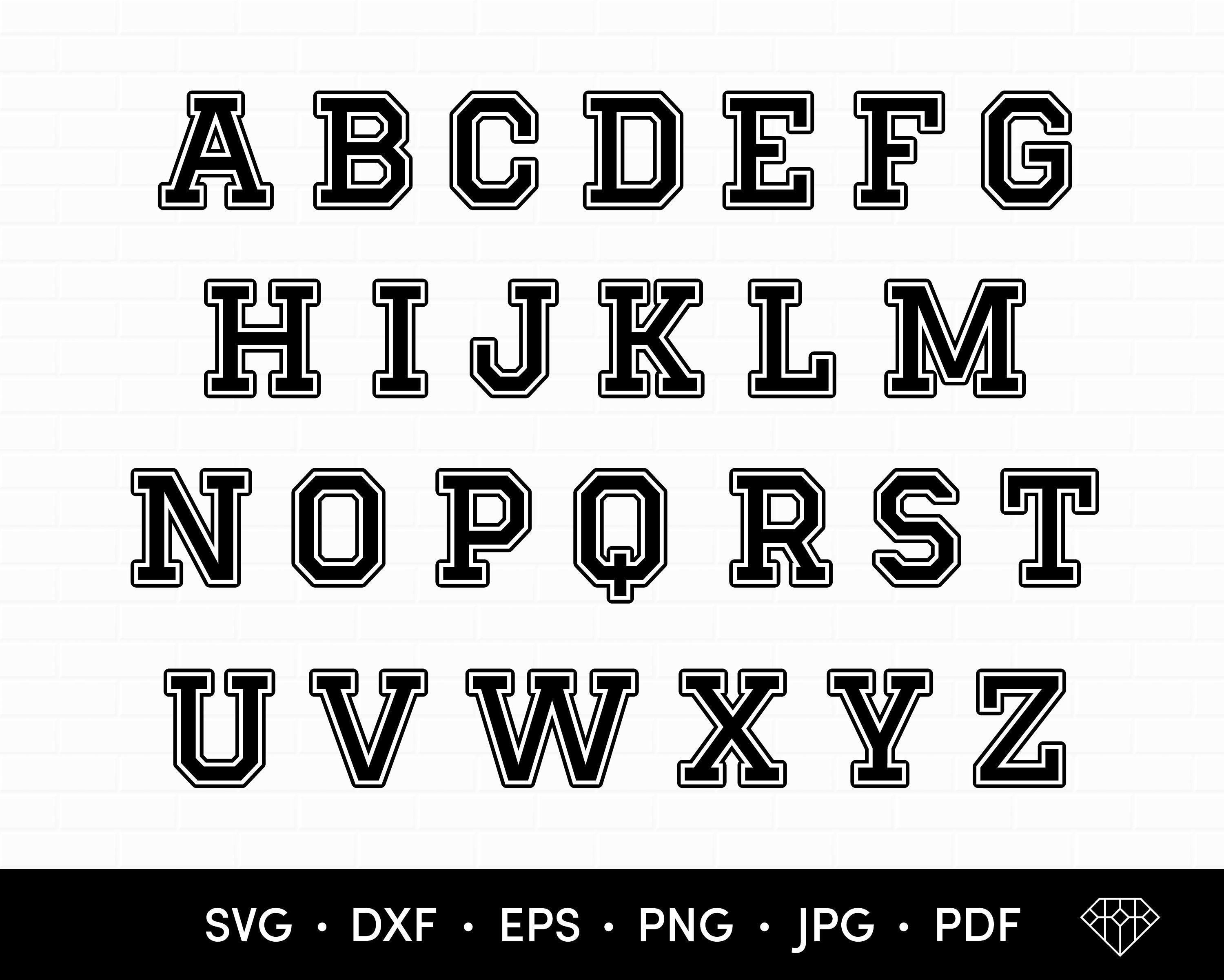 Jersey Letters SVG Jersey Font SVG Jersey Numbers SVG - Etsy