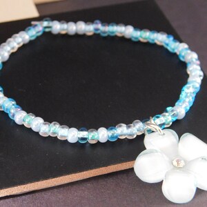 Blue Flower Stretchy Bracelet