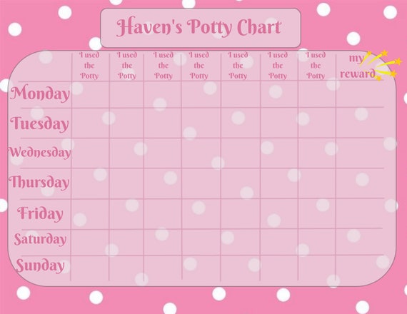 Minnie Mouse Potty Training Chart/ Kids Chart/ Pink and White | Etsy