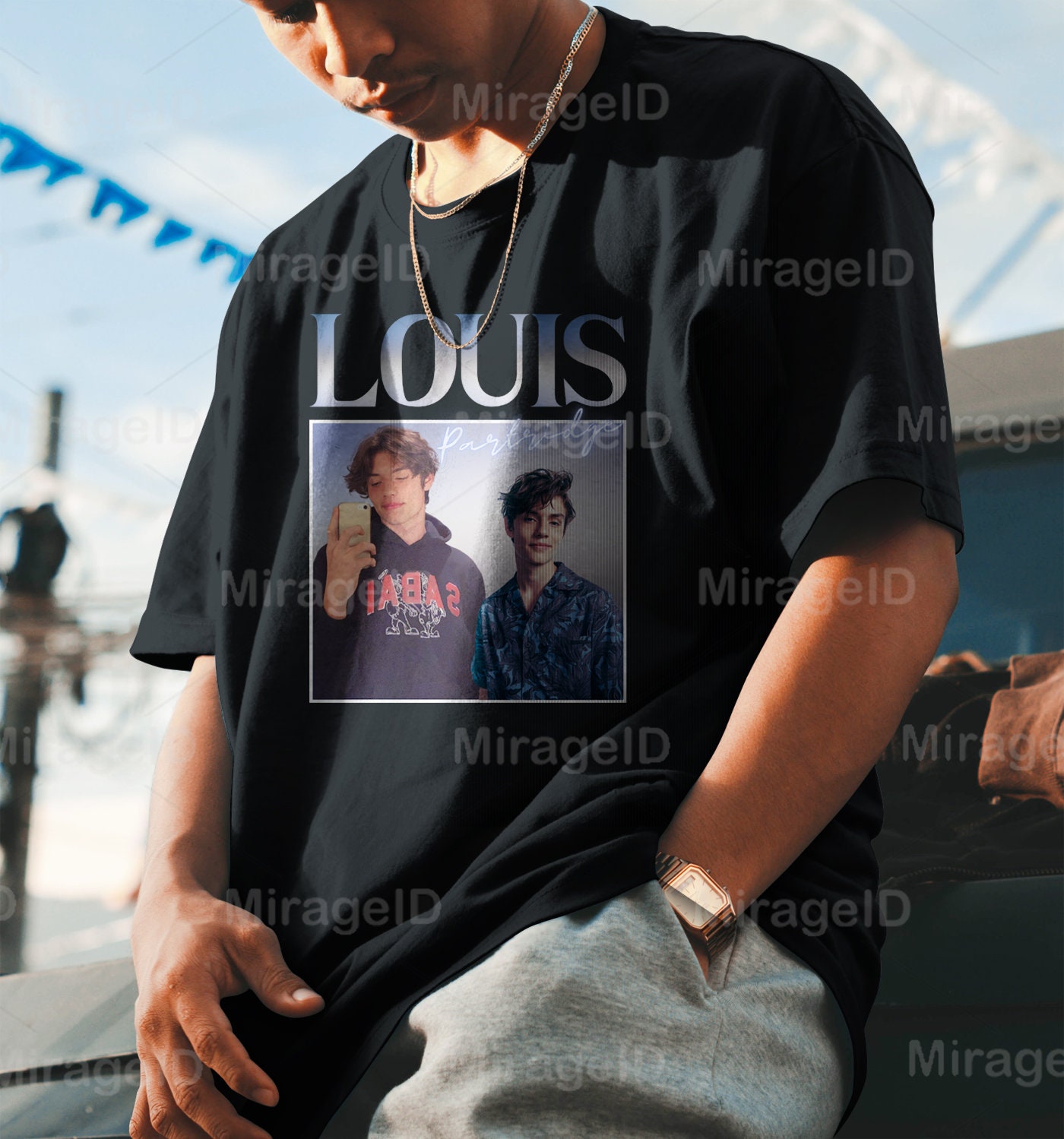 louis partridge green sweatshirt