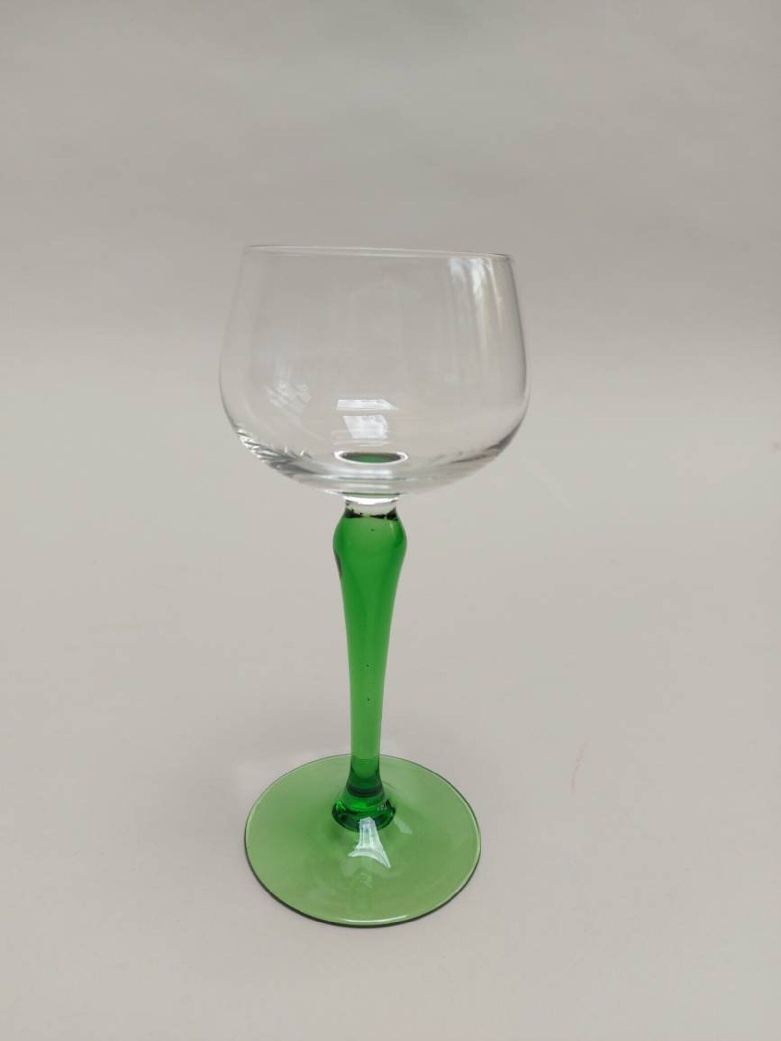 Set of 4 Green Stem Glasses Etsy