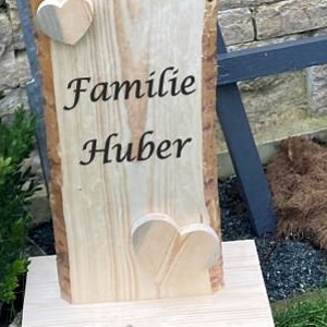 Holzstele Herzen mit Wunschgravur, personalisiert Bild 4