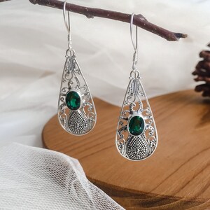 925 Balinese Traditional Design Earring 28984 Details about   Gemstone Solid Silver 